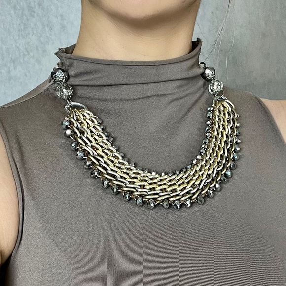 Lucky Star chunky statement link necklace. Gold, silver, gun metal gray - Picture 12 of 13